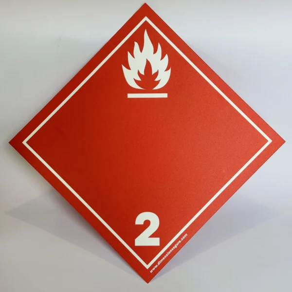 Foto frontal de cartel clase 2.1 como riesgo secundario