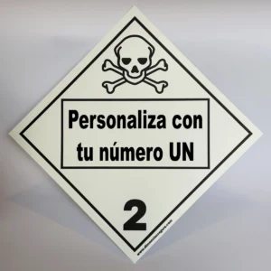 Foto de cartel clase 2.3 con UN personalizado