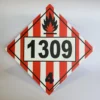 Foto frontal de cartel clase 4.1 con ejemplo de UN 1309