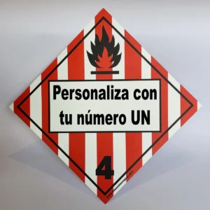 Foto de cartel clase 4.1 con UN personalizado