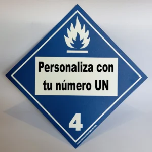 Foto de cartel clase 4.3 con UN personalizado