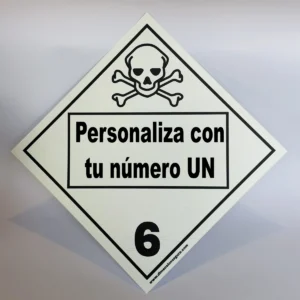 Foto de cartel clase 6.1 con UN personalizado