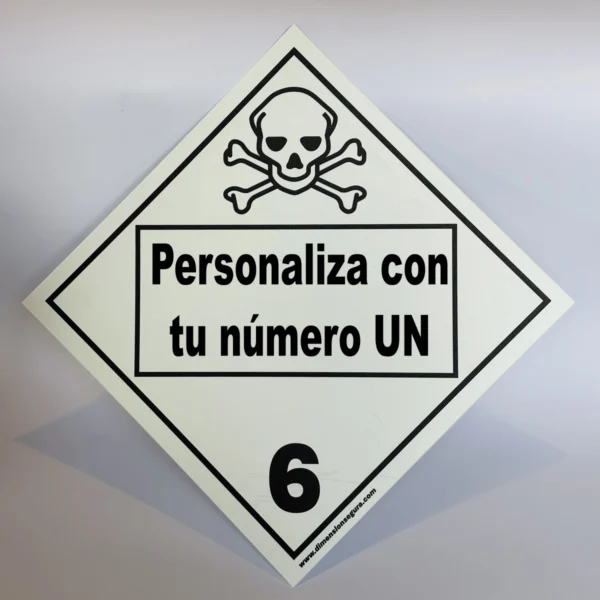 Foto de cartel clase 6.1 con UN personalizado