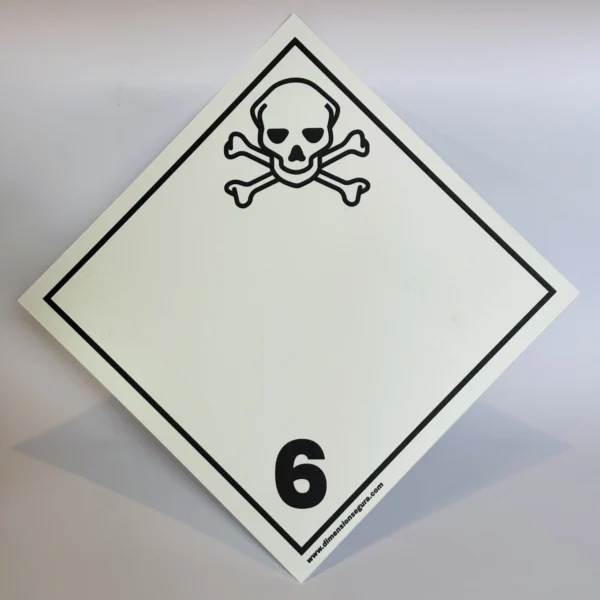 Foto frontal de cartel clase 6.1 como riesgo secundario
