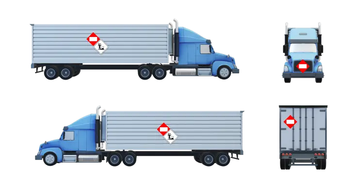Esquema de dónde se portan los carteles de riesgo al medio ambiente