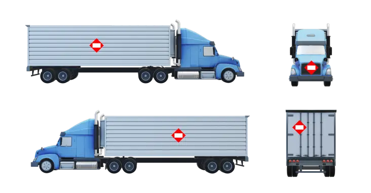 Esquema de dónde se portan los carteles en las unidades