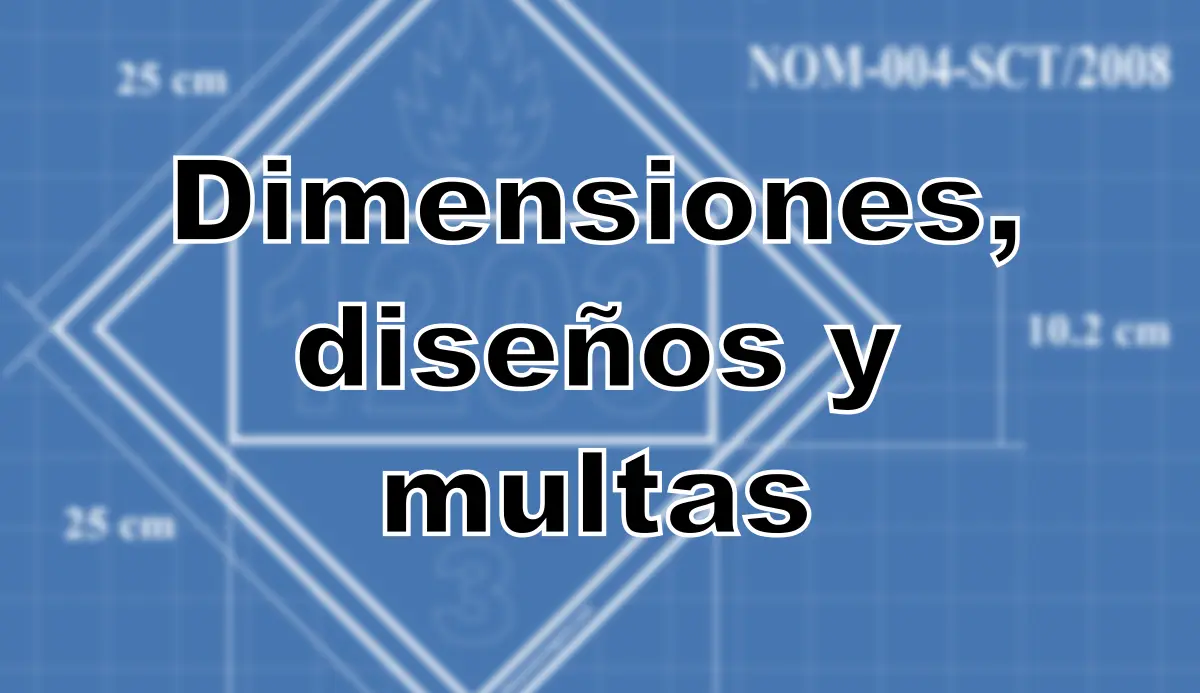 Titular "Dimensiones, diseños y multas"