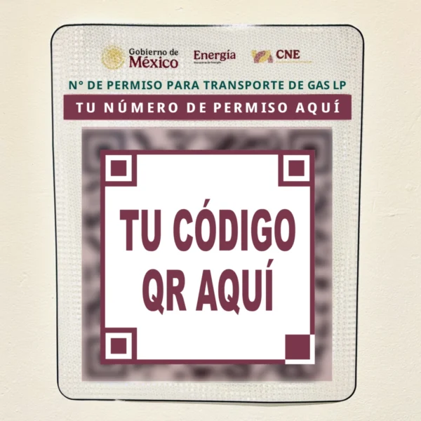 Balizado QR personalizable gas lp, foto frontal
