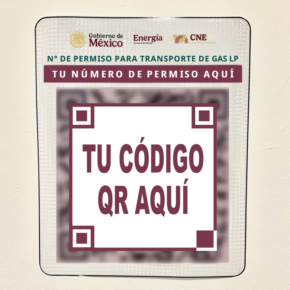 Balizado QR personalizable petrolíferos, foto frontal