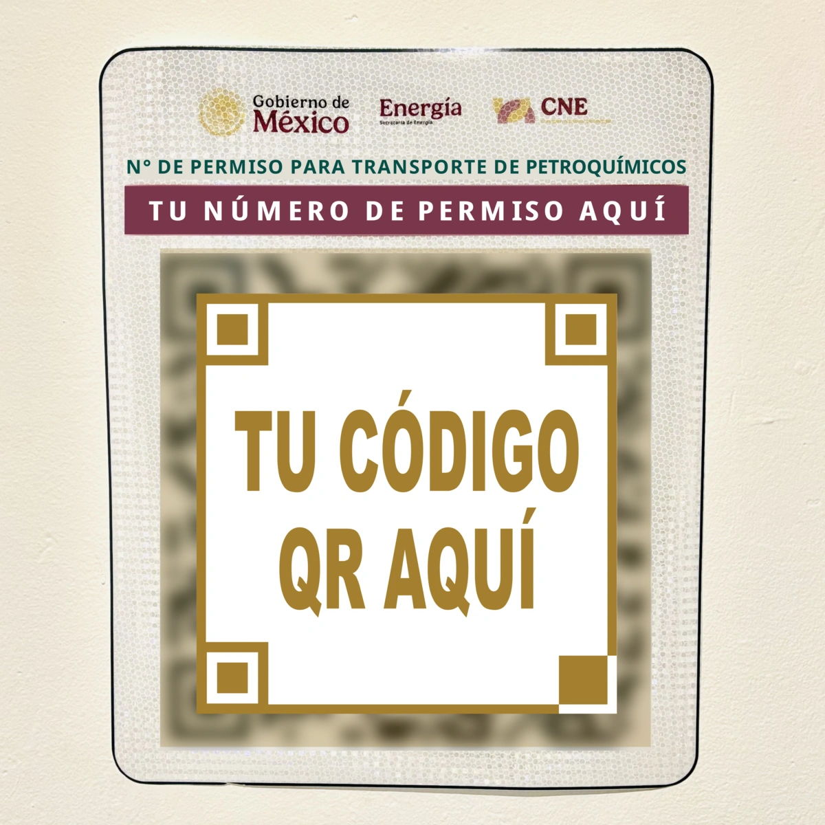 Balizado QR personalizable petrolíferos, foto frontal