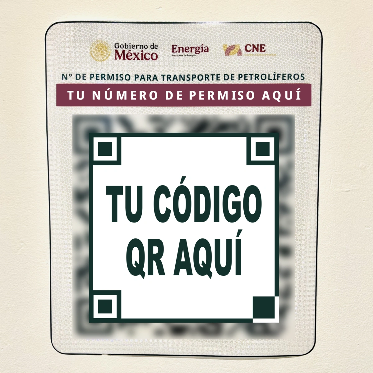 Balizado QR personalizable petrolíferos, foto frontal