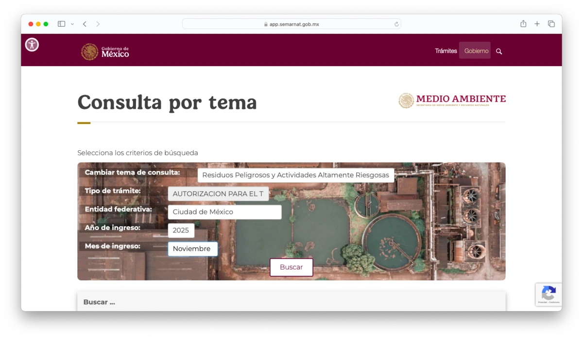 Interfaz para seguimiento de trámites