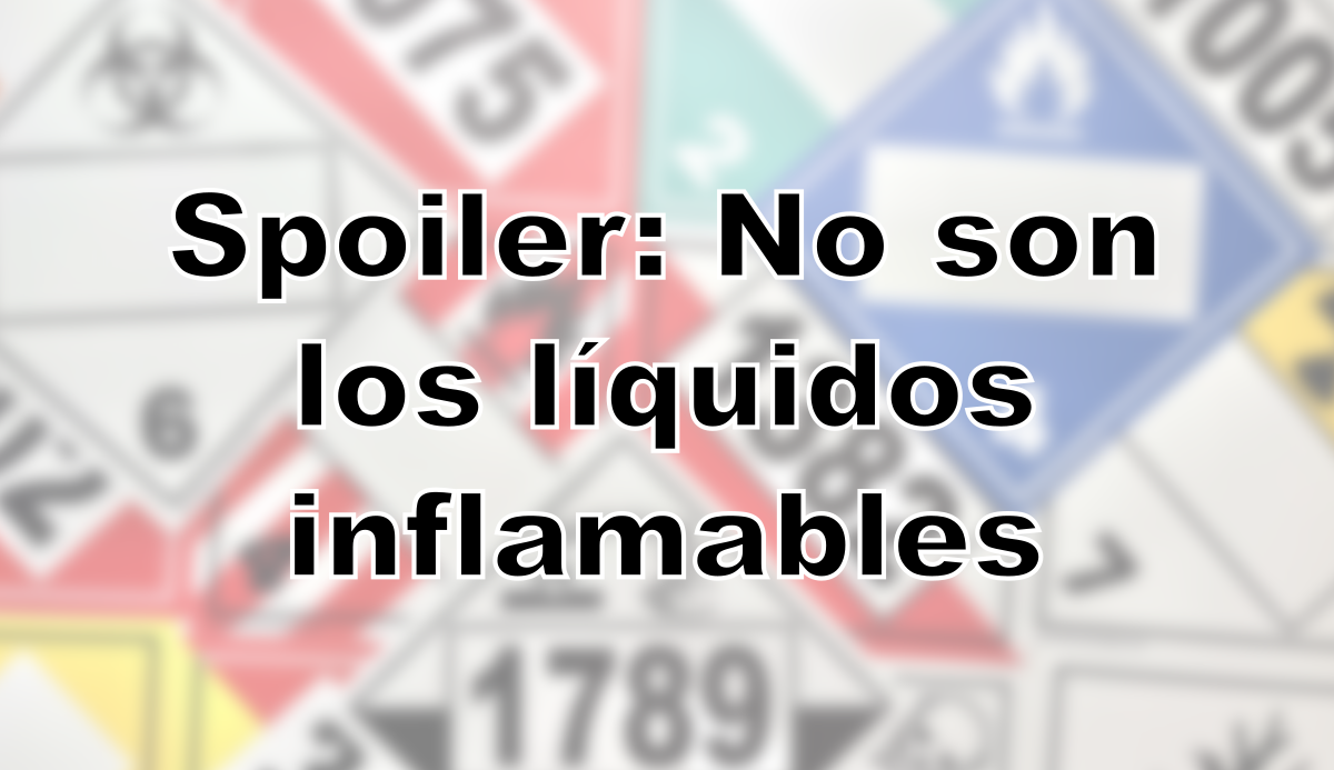 La clase con más números UN no son los líquidos inflamables
