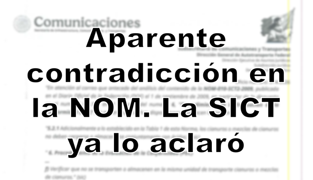 Aparente contradicción en la NOM. La SICT ya lo aclaró