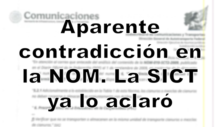 Aparente contradicción en la NOM. La SICT ya lo aclaró