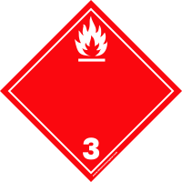 Clase 3 - Cartel rojo con símbolo de flama