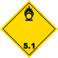 Clase 5.1 - Cartel amarillo con símbolo de flama sobre un círculo
